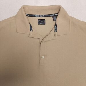 Haggar Casual Pullover Short Sleeve Polo Shirt Mens Size Extra Large XL Beige